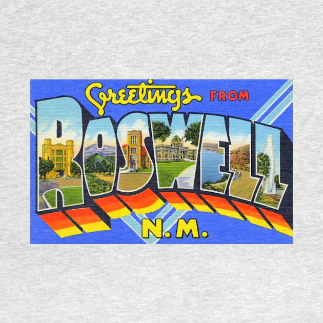 Greetings from Roswell New Mexico - Vintage Large Letter Postcard by Naves